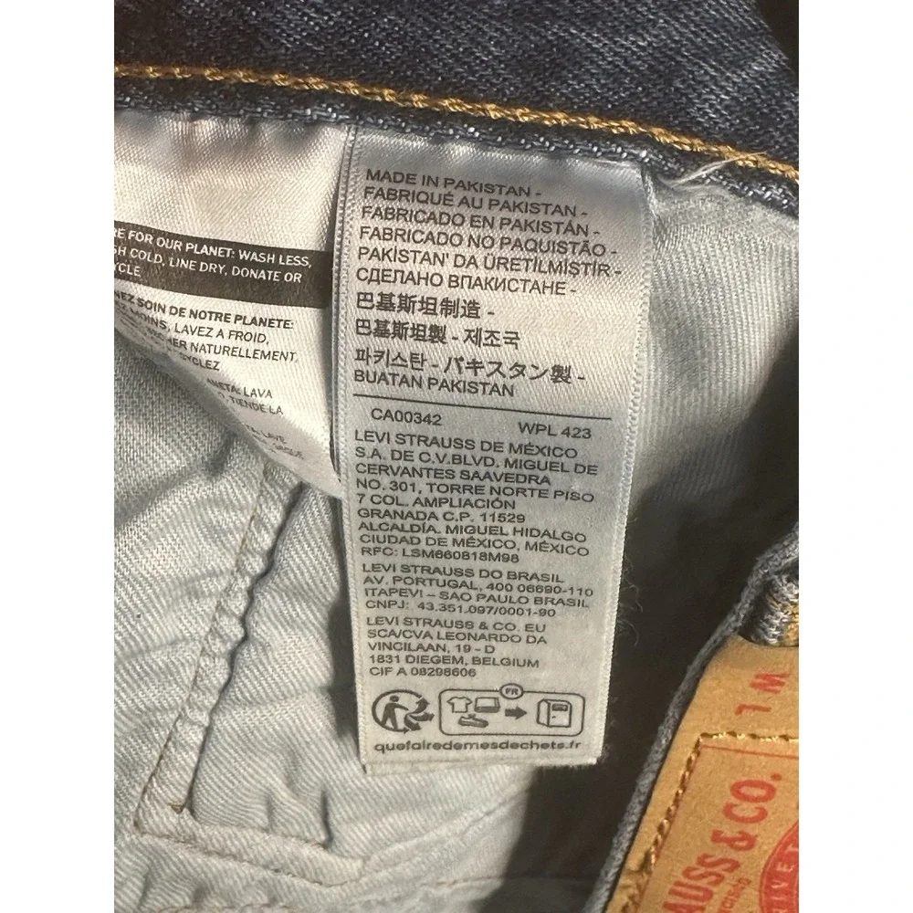 Levi's 501 Jeans Mens 44x30 Blue Denim Button Fly Original Fit Straight Leg NWT